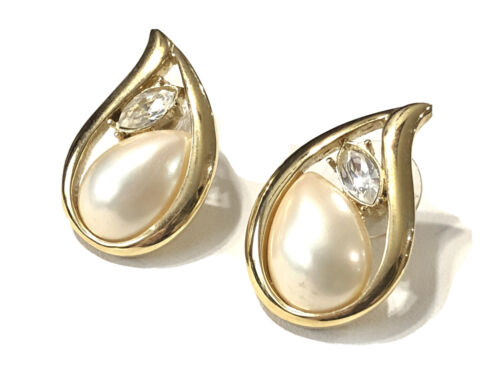 Lady Remington gold-toned with mother of pearl LR earrings for pierced ears