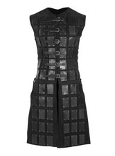 Black Leather Brigandine  Medieval LARP Armor  Cosplay Costume