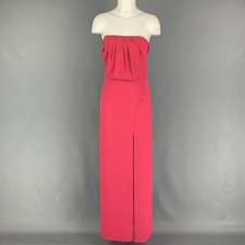 HALSTON HERITAGE Size 0 Pink Polyester Strapless Dress