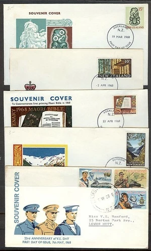 NEW ZEALAND FDC’s x10 DIFFERENT 1968/69 (ID:FG08)