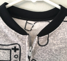 Carter's Boys 4T Fleece Footie Pajamas Non-Skid Gamer Gray Black Comfy Soft Gift