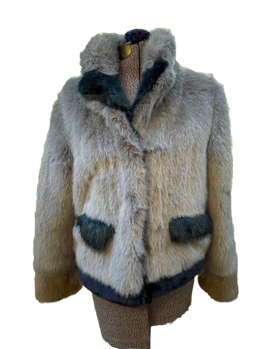 Anthropologie Molliolli Women's Tissavel Luxury Eco Fur Faux Jacket Size  Medium - Main Image