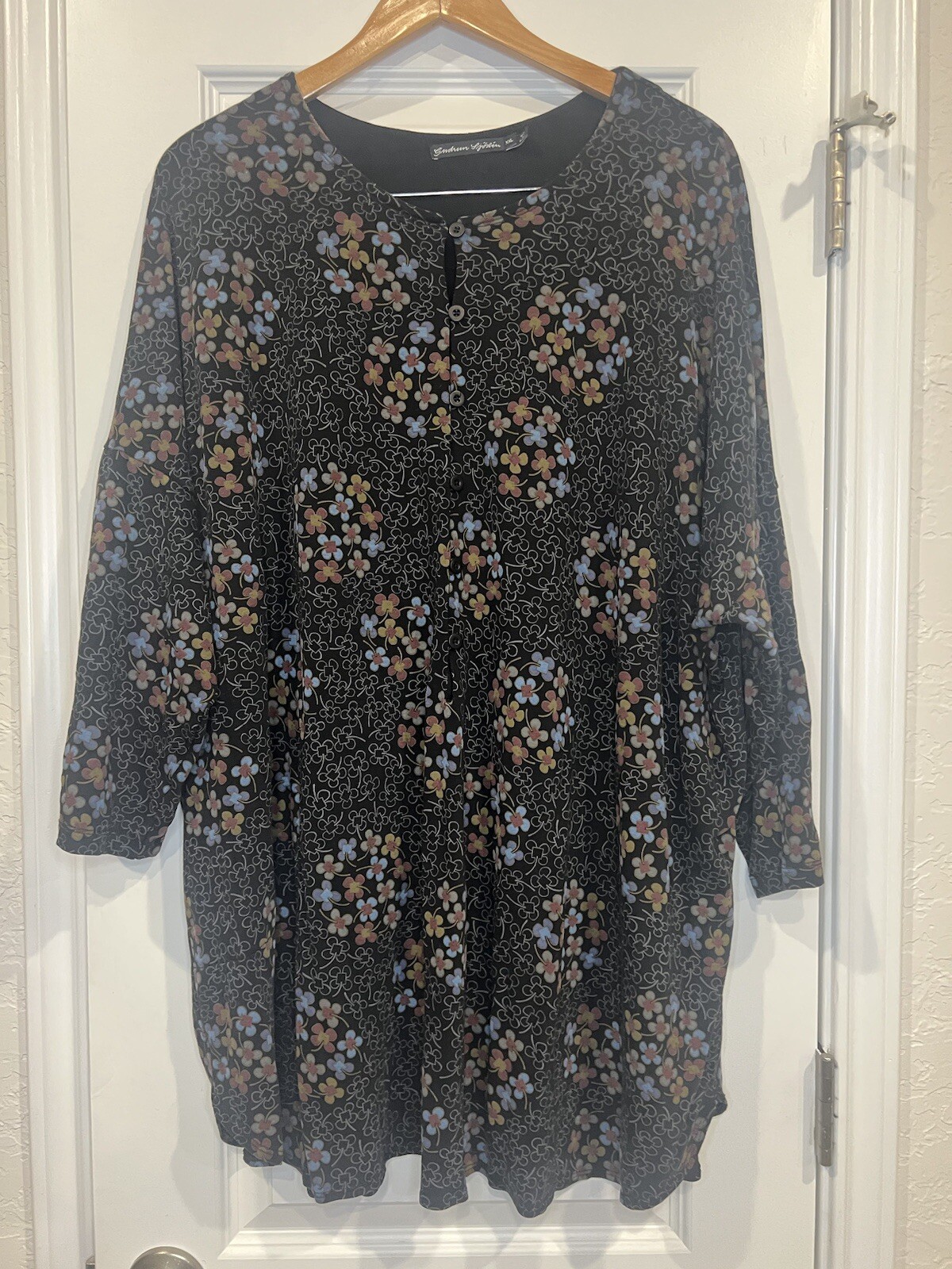 Gudrun Sjoden Women’s Lagenlook Floral Print Dress Size XXL