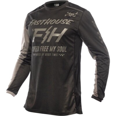 Fasthouse Grindhouse Slammer Jersey schwarz/grau L für MX Enduro Motocross