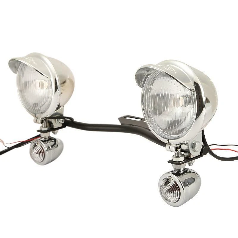 Chrome Passing Turn Signal Lights Bar For Yamaha Vstar V Star XVS 1100 Silverado - Image 4 of 4