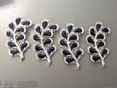 FOUR  EISENBERG ICE SIGNED LARGE LEAF BROOCH