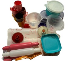 Vintage Tupperware Toys Pretend Baking Play-set Mini-Mix-it Mini-Serve-it Pieces
