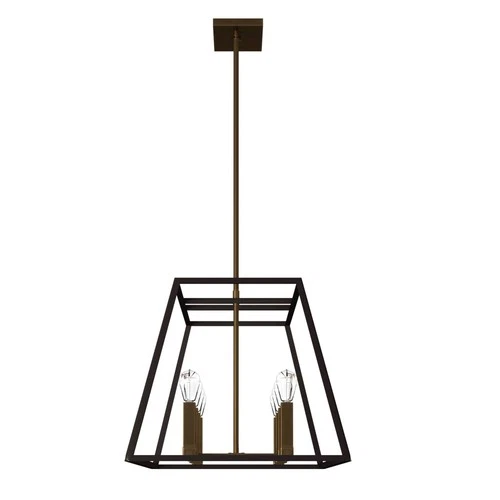 Hinkley Fulton 48" Bronze Linear Geometric Kitchen Island Chandelier - Picture 4 of 7