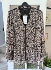 Yours Clothing Natural Brown Leopard Print Stud Trim Blouse Shirt Size 22-24 NEW