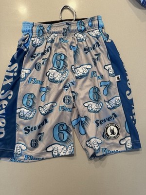 Flow Society Six Seven Youth M Blue Gray Lacrosse Shorts Authentic Gear