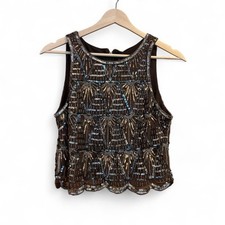 Walter Baker Charlotte Sequin Top in Brown/Grey - NWT Size M