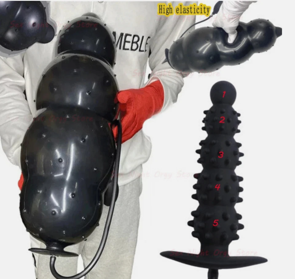 Consolador con enchufe anal inflable más largo más grande bomba enorme masajeador de próstata Foto 3 de 4