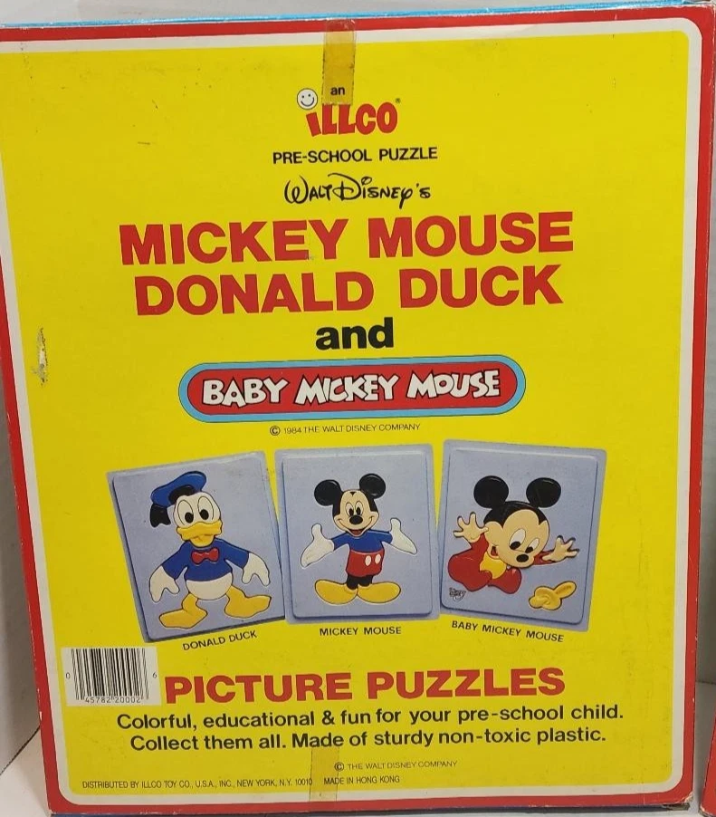 Lot of 2 VINTAGE ILLCO PRE-SCHOOL WALT DISNEY 3-D PLASTIC PUZZLE'S Original Pkg - Image 3 of 4
