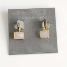New Talbots Square Mini Huggie Hoop Earrings Chic Women Party Vacation Jewelry