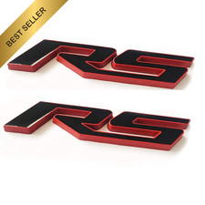 Huapx 2 Pack Rs Car Truck Emblem Badges 3d Metal Red Black For Chevrolet Camaro