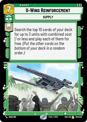 x1 U-Wing Reinforcement - Foil R Star Wars Spark of Rebellion M/NM
