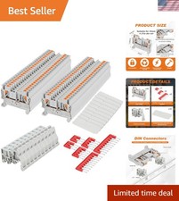 Din Rail Terminal Block,ST2-2.5/1x1,Push-in,Gray,76 Pcs