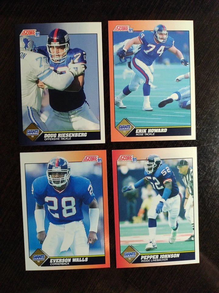 1991 Score - Roberts, Johnson, Howard, Walls, Riesenberg, Meggett - N.Y. Giants - Image 3 of 4