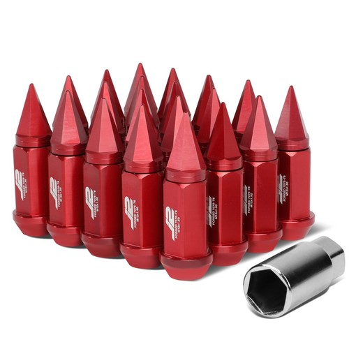 J2 ENGINEERING 7075 ALUMINUM M12X1.25 16PCS 60MM OPEN-END LUG NUT 4PC LOCK RED