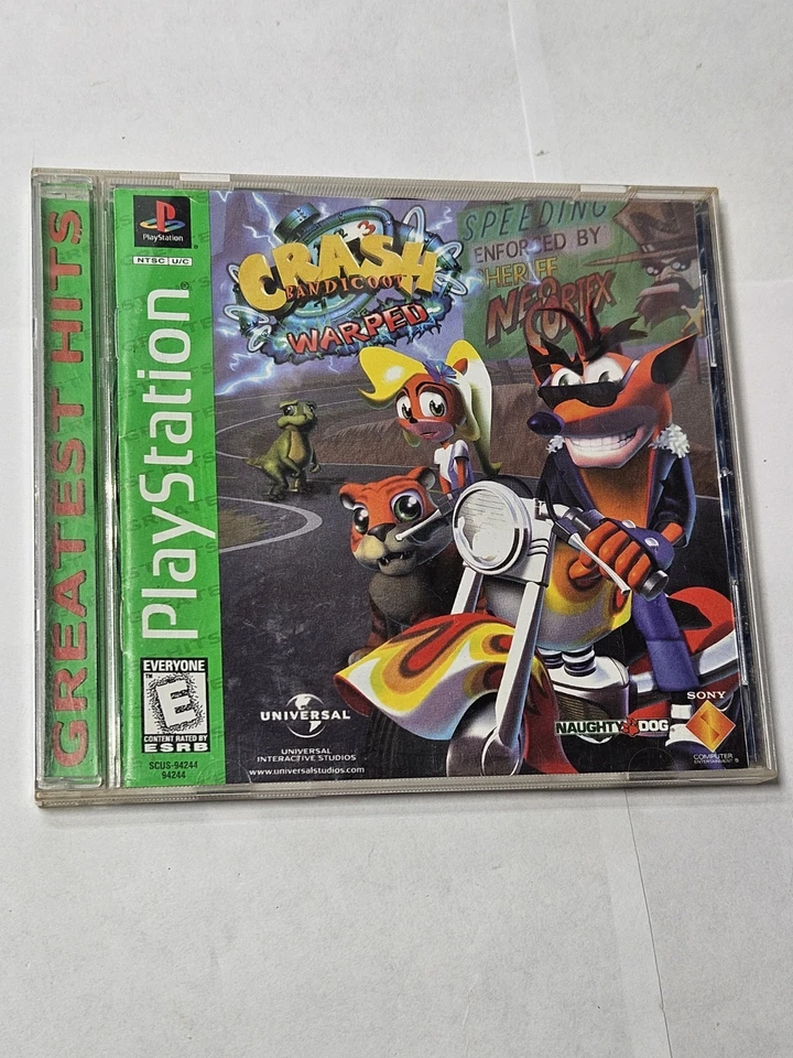 Crash Bandicoot 3 Warped (Sony PlayStation, 1998) PS1 Greatest Hits Complete! - Image 2 of 4
