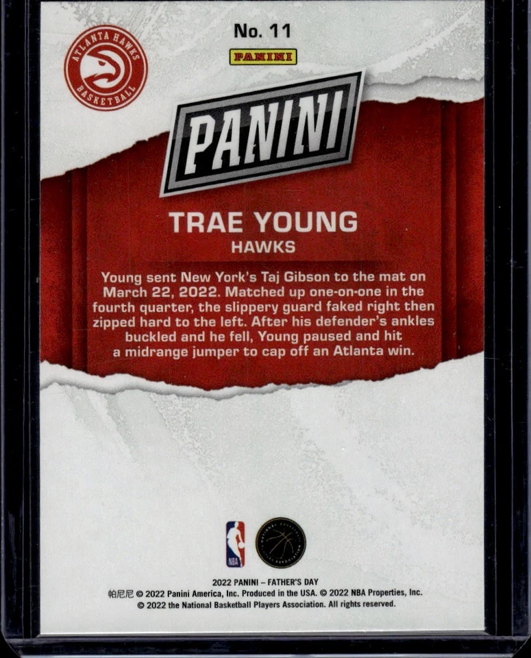 2022 Panini Father's Day #11 Trae Young Atlanta Hawks - Image 2 of 2