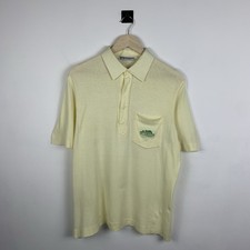 Vintage Burberrys Polo Shirt Yellow Short Sleeve Size L 90s Golf Club Valderrama