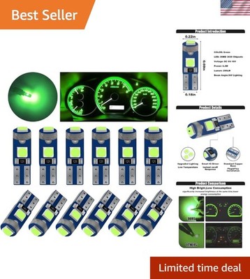 Quality T5 LED Bulb Replacement - 12V, Green, Compatible with Multiple Models