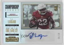 2017 Panini Contenders Championship Ticket 16/25 TJ Logan Rookie Auto RC 9g9