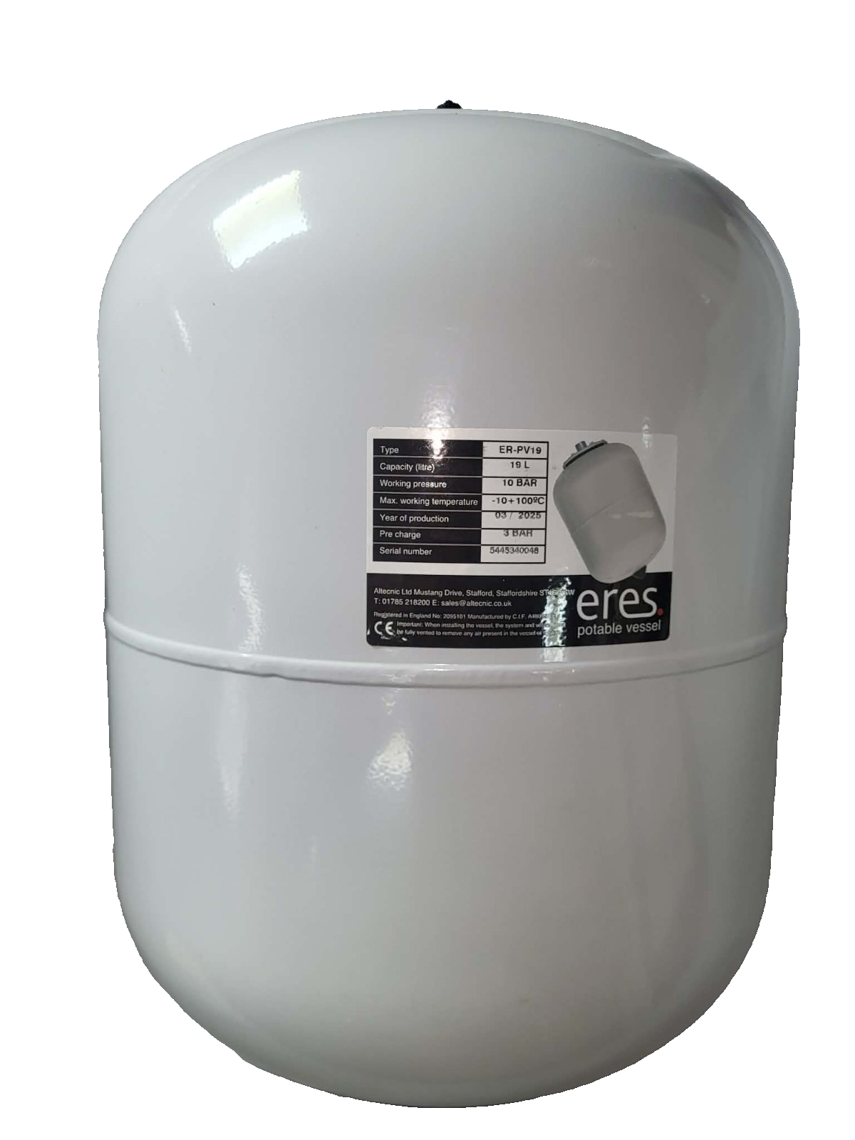 ALTECNIC ERES ER-PV19 POTABLE EXPANSION VESSEL 19L 10BAR