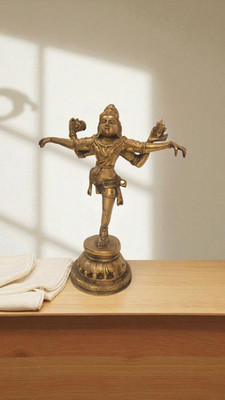 Vintage Dancing Shiva Natraj Brass Handcrafted Sculpture Indian Art God of Dance