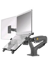 NB Ergonomic Dual Arm 2 in 1 Combo, Laptop Mount with Adjustable Tray for 10-17