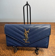 Saint Laurent Cassandre Matelass  Large Flap Wallet w/Dust Bag and COA