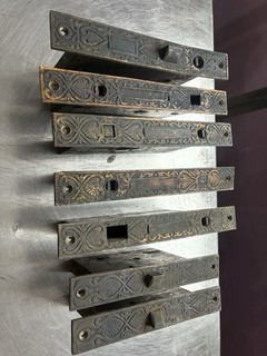 Antique Vintage Architectural Brass And Cast Iron Victorian Ornate Door Hardware