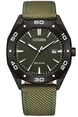 CITIZEN Herrenuhr Eco-Drive Solar Khaki/Schwarz BM7635-01X - Bild 1 von 4