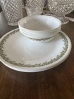 8 Piece Vintage Corelle Crazy Daisy Green Spring Blossom 4 Dinner Plates 4 Bowls