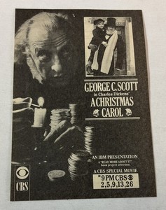 1988 CBS tv movie ad~ A CHRISTMAS CAROL George C Scott