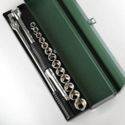 17 Piece 1/2'' Drive Metric Size Sized Socket Ratchet Wrench Tool Set