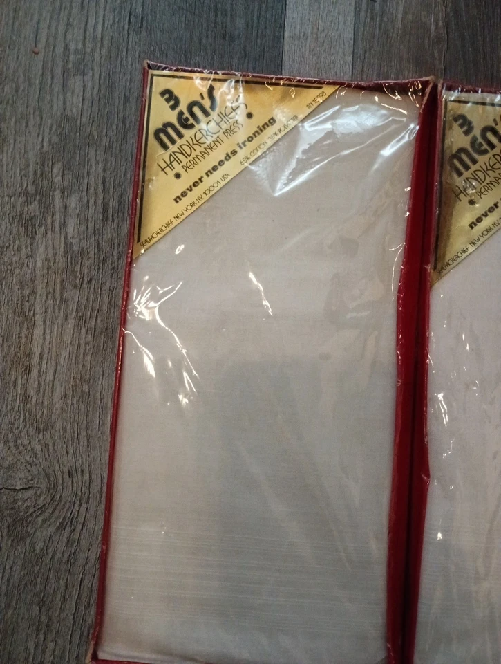 Pack de 3 pañuelos vintage de algodón poliéster sin hierro para hombre nuevos de Lote Antiguo (9 en total) Foto 3 de 4