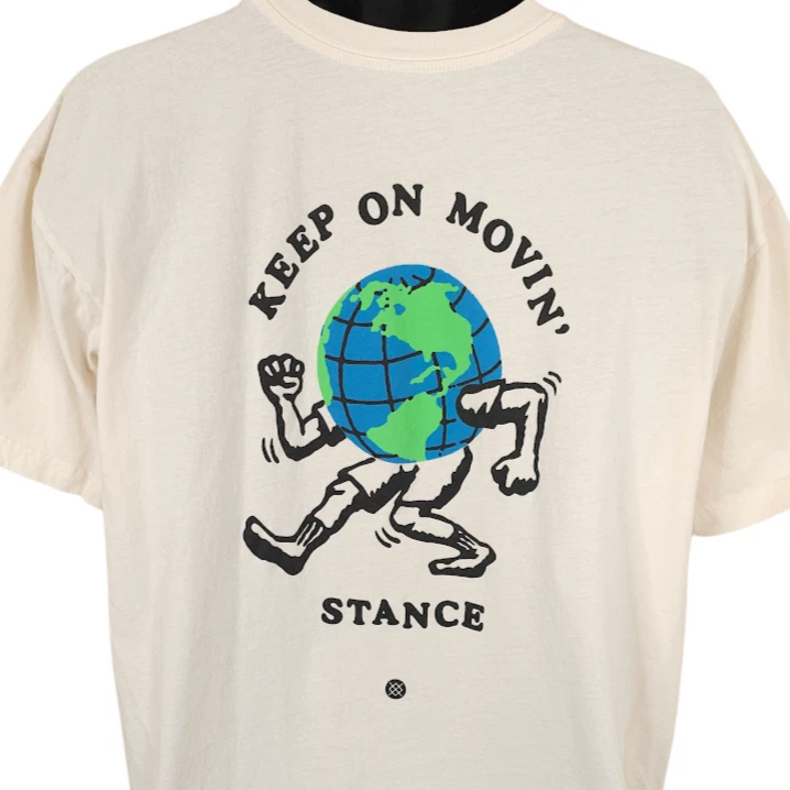 T-shirt Stance XL - Graphique Photo Années 60, Couleur Tan, Coton, Neuf Avec étiquettes