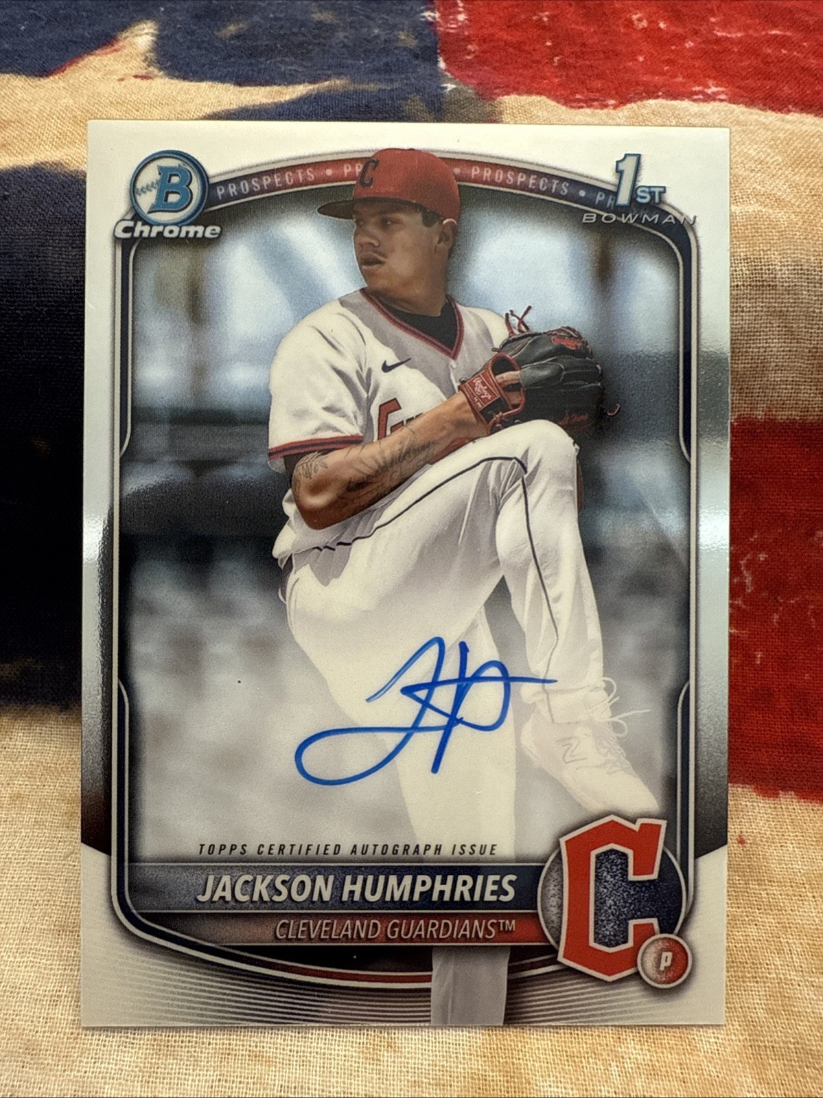 2025 Bowman Chrome Auto JACKSON HUMPHRIES #CPA-JHU Guardians 1st