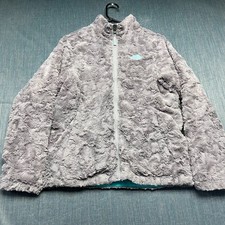 The North Face Girl s Jacket Size XL18 Gray Teal Osito Full Zip FleeceReversible