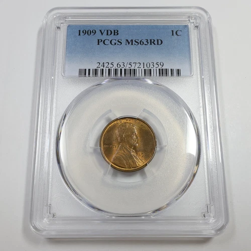 1909 P VDB PCGS MS63 RD RED - Lincoln Wheat Penny Cent 1c US Coin #56787A