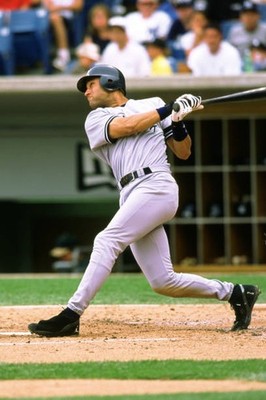 Derek Jeter New York Yankees bats during an MLB game at Comiskey P- Old Photo