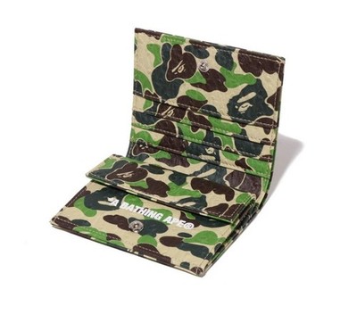 A BATHING APE Men's ABC CAMO MINI WALLET 1L80-190-014 GREEN,PINK