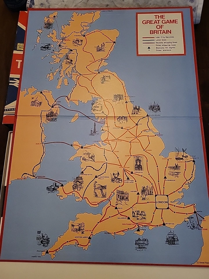 Vintage 1973 THE GREAT GAME Of BRITAIN Board Game ALL CARDS/PIECES - No Dice - Image 2 of 4