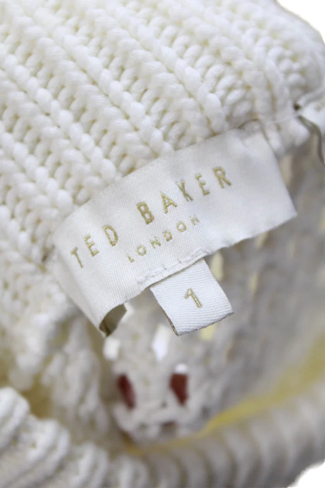 Suéter Ted Baker London Mujer Tejido Mangas Cortas Blanco Algodón Talla 1 Foto 4 de 4