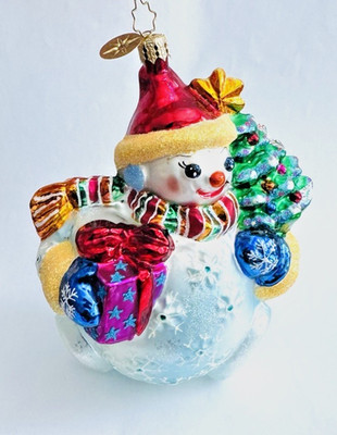 CHRISTOPHER RADKO 5 1/2'' Ornament CHUBBY CHEER DELIGHT Snowman Gifts 01-CB-5