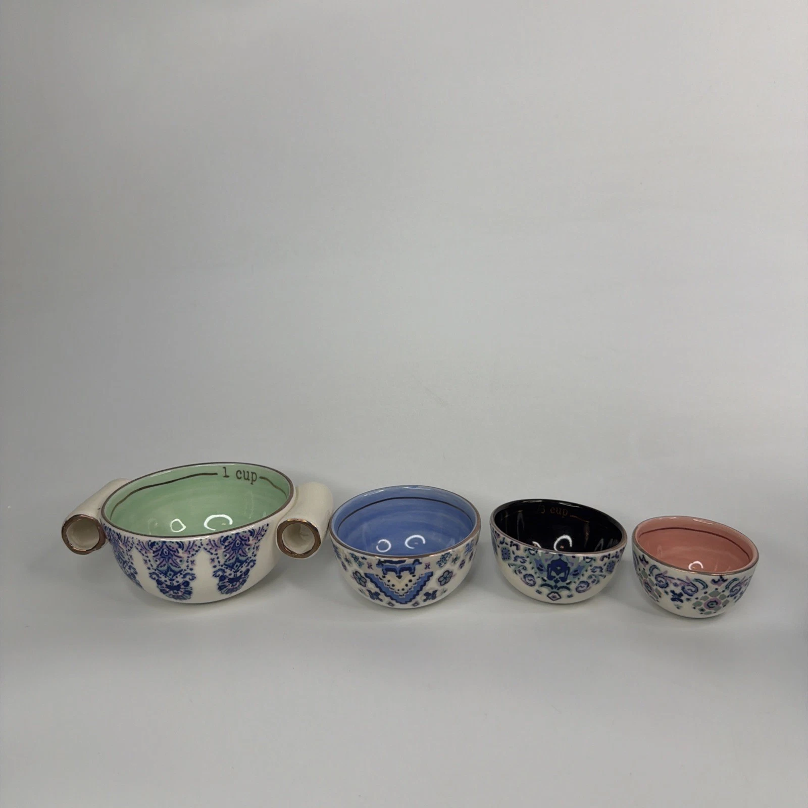 Set Of 4 ANTHROPOLOGIE LIilia Ceramic Stoneware Nesting Measuring Cups