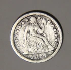 1851 P Seated Liberty Dime 10C Cents Coin Silver, VG/F! Condition Issues