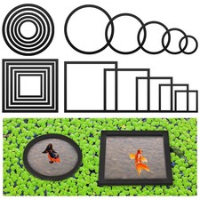 20 Pcs Aquarium Floating Plant Rings Round Square Fish Feeding Foam 5 Sizes